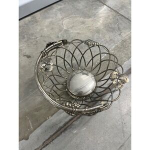 Studio Silversmiths Silver Plated Grapevine Wire Basket with Handle Centerpiece